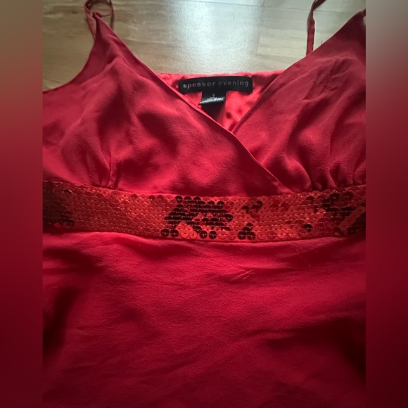 Women’s red vintage sparkly holiday top/cami - Picture 5 of 6